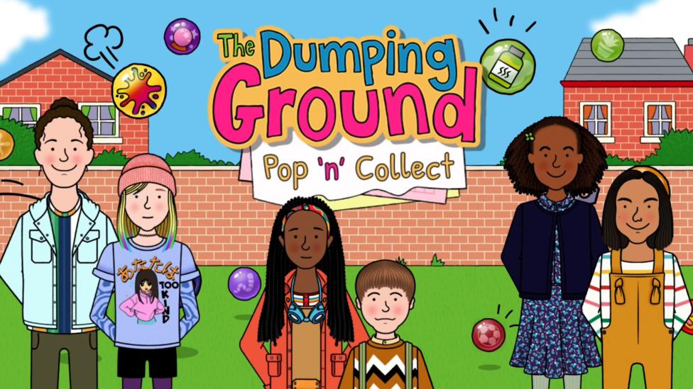 "The Dumping Ground: Pop 'n' Collect". Young characters standing outside buildings