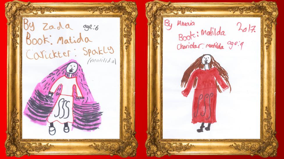 CBBC Book Club Book Drawings- Two Drawings per image in a frame