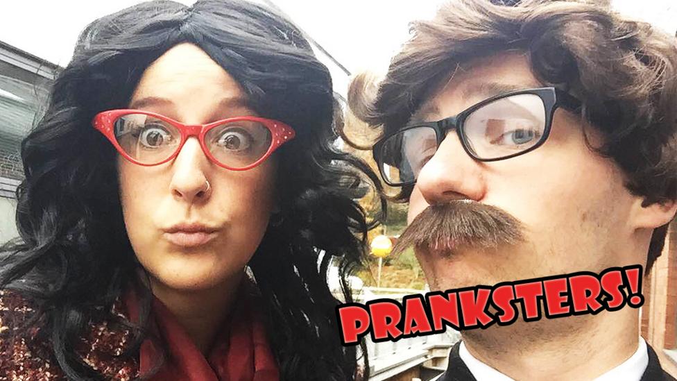 Gav dressed up as an estate agent.