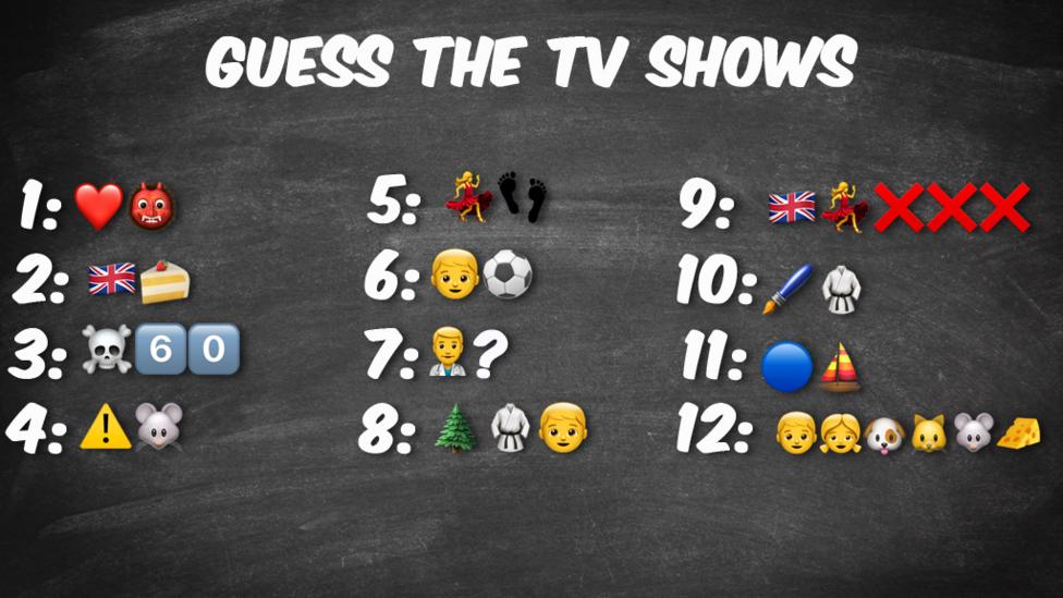Emojis in the order to describe tv shows.