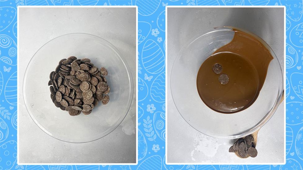 Step by step pictures to make Oli the Choc's Easter egg