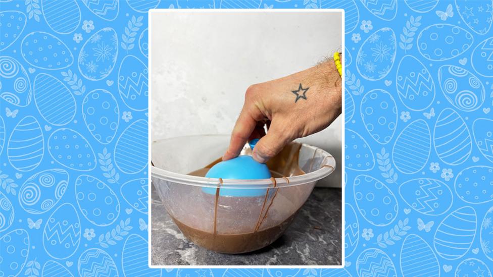 Step by step pictures to make Oli the Choc's Easter egg