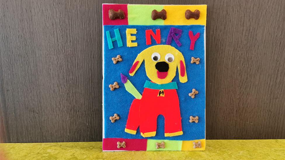 A home made felt picture of Henry.