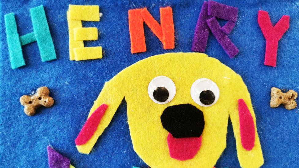 A home made felt picture of Henry.