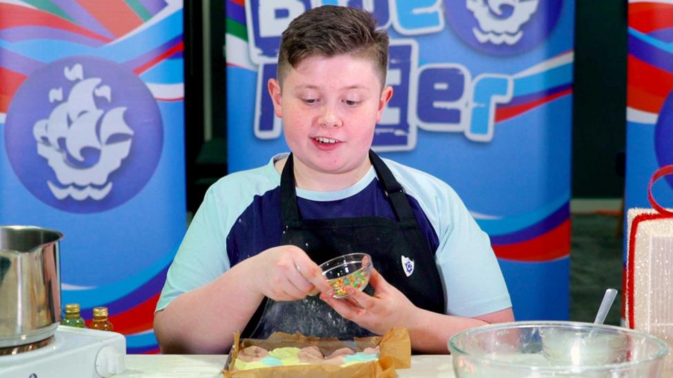 Junior Bake Off 2019 winner Fin makes Unicorn Fudge.