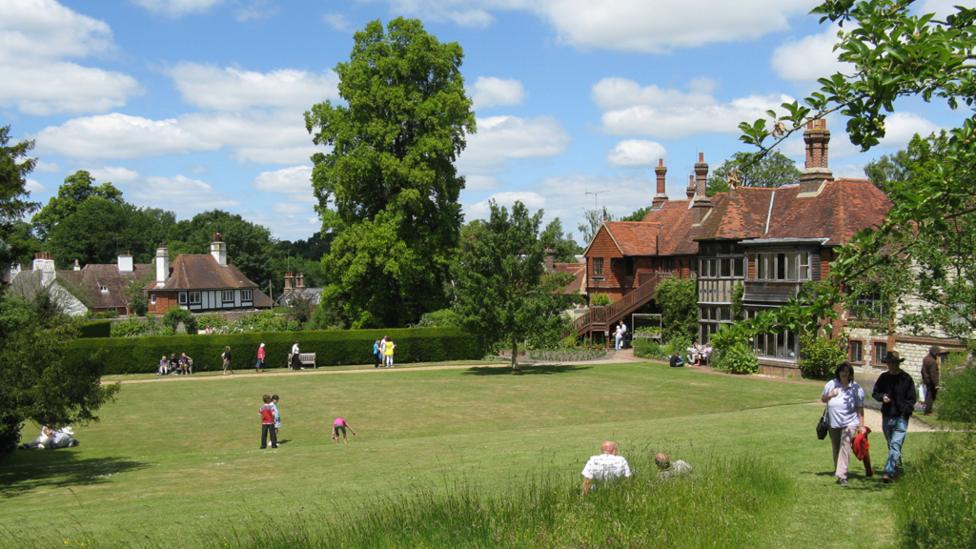 Families enjoying the garden at Gilbert White's