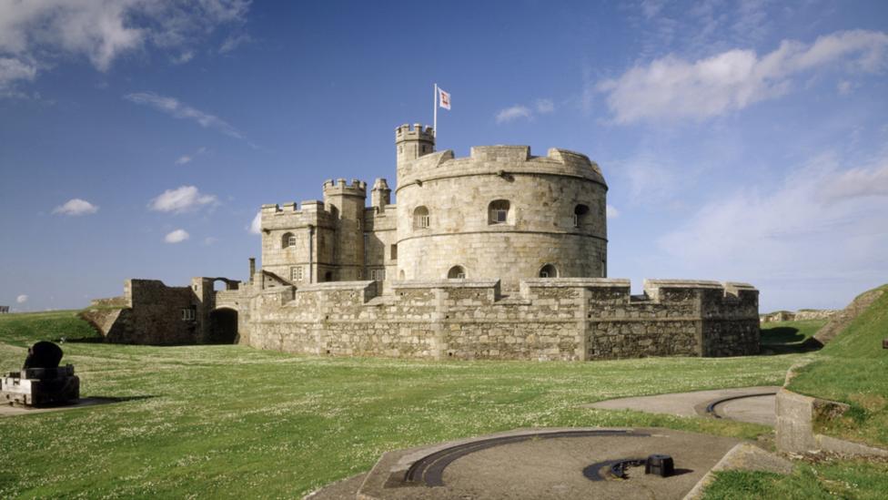 Pendennis Castle on the hillside