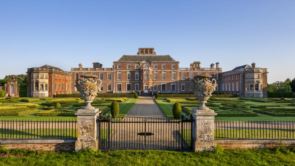 The north front of Wimpole Hall, Cambridgeshire, over the Parterre