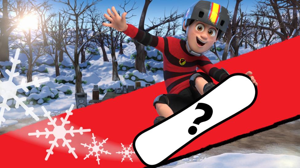 Dennis on a blank snowboard.