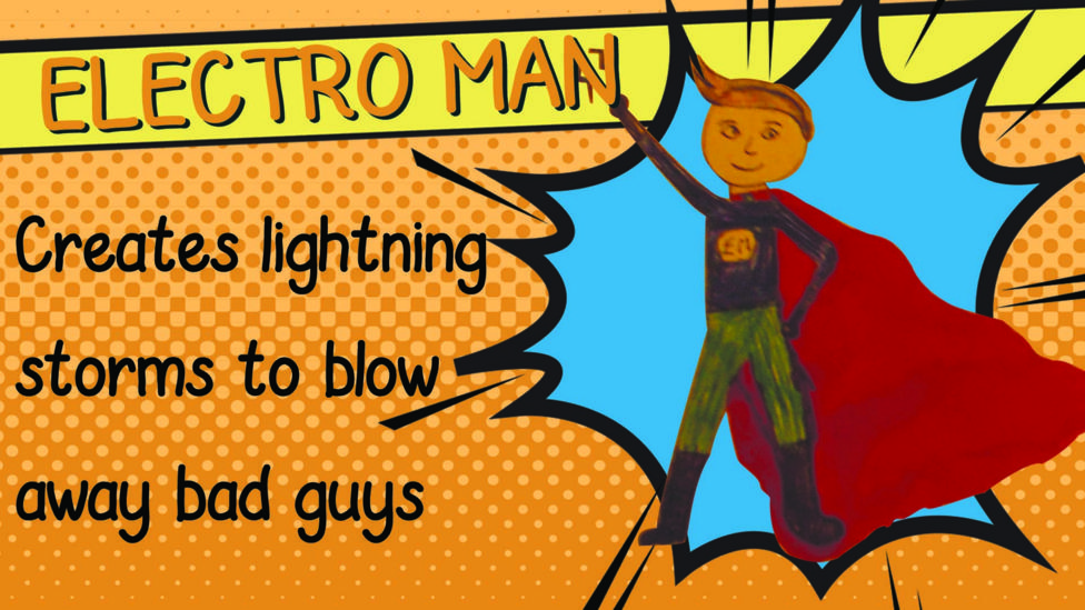 A superhero drawing.