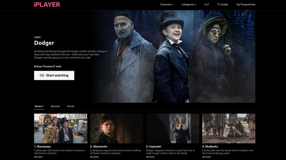 Episodes of Dodger available on iPlayer.