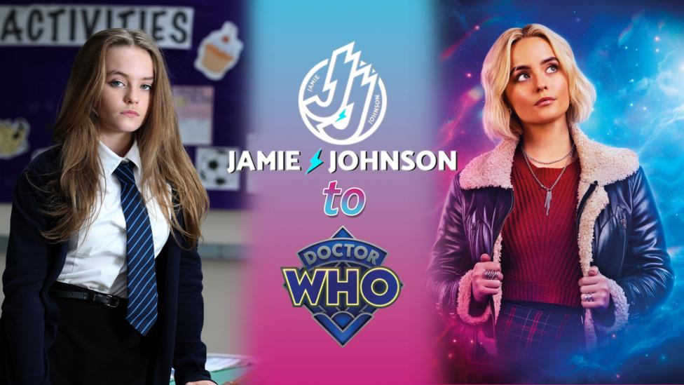 Millie Gibson playing Indira from Jamie Johnson and Ruby Sunday from Doctor Who, they are side by side in comparison.