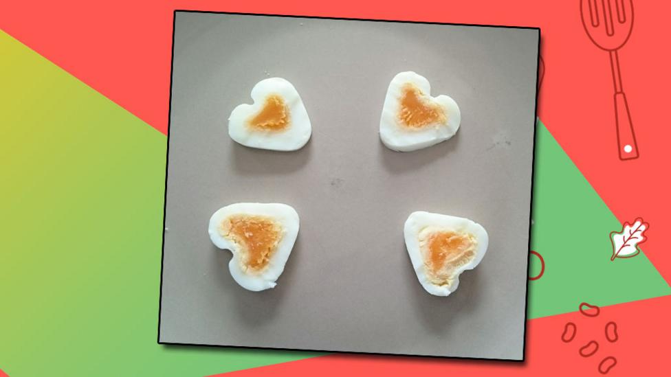 Heart shaped eggs