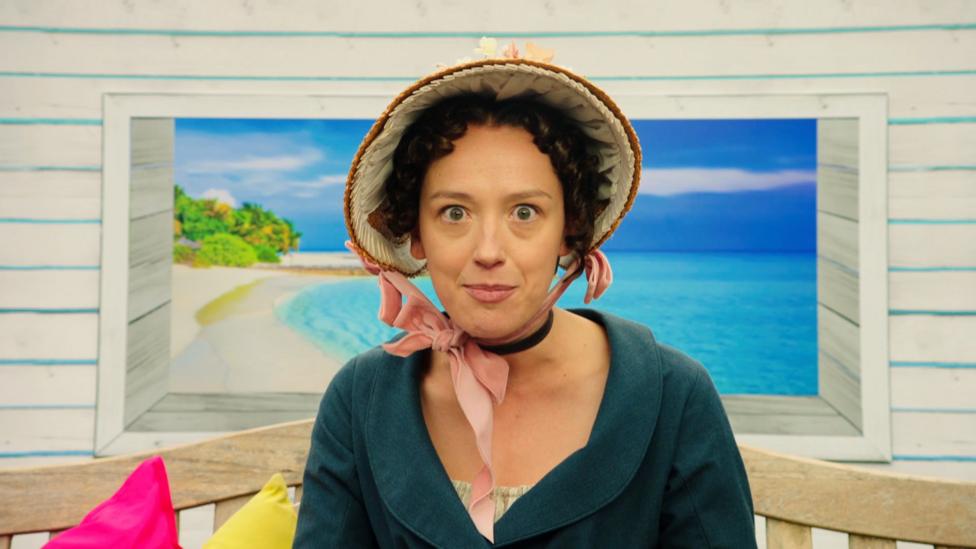 Jane Austen sat in the Love Island chair.