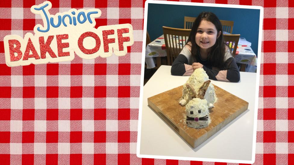 Girl with rabbit cake