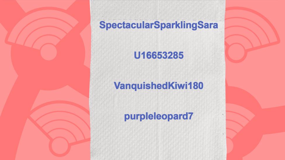 A picture of a toilet roll with the commenters who got the question right, SpectacularSparklingSara, U16653285, VanquishedKiwi180, purpleleopard7.