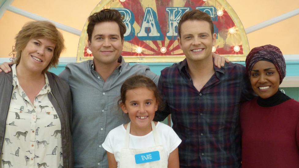 Sam, Mark, Allegra and Nadia with heat 2 winner, Evie.