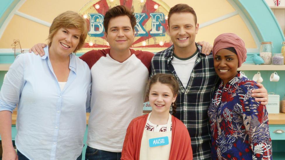 Sam, Mark, Allegra and Nadia with heat 7 winner, Maisie.