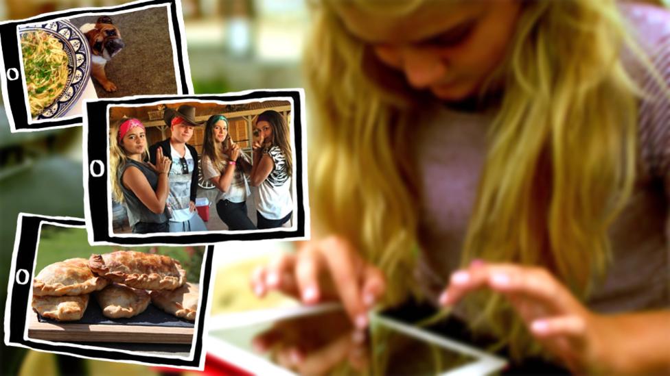 Matilda updating her blog