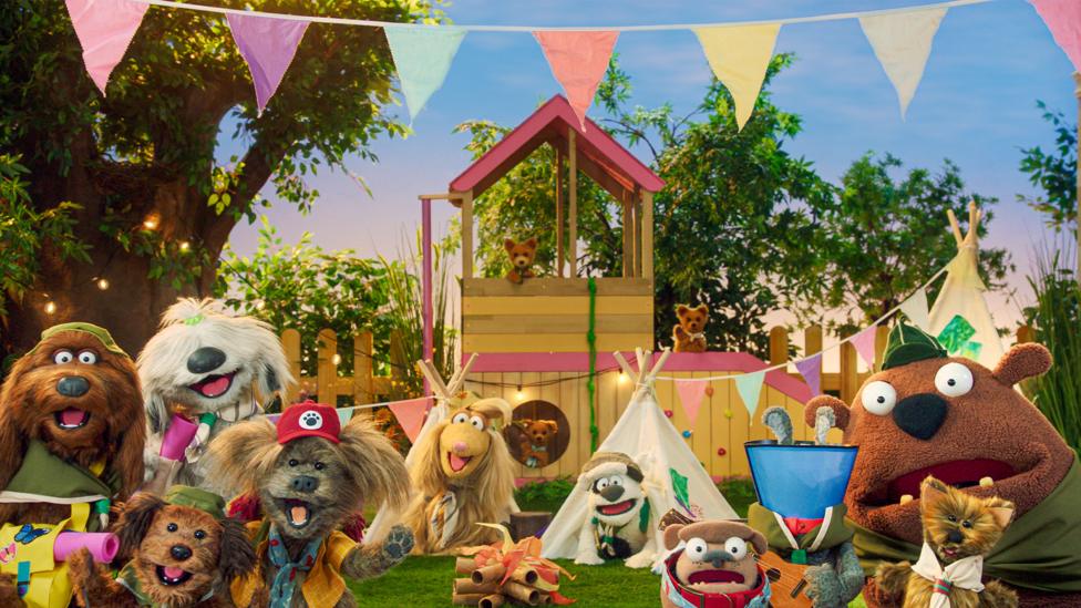 Dodge and friends from Dodge's Pup School go camping.