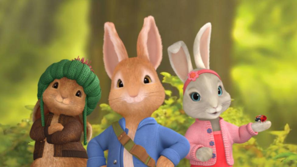 Image of Peter Rabbit and his friends Benjamin and Cotton Tail