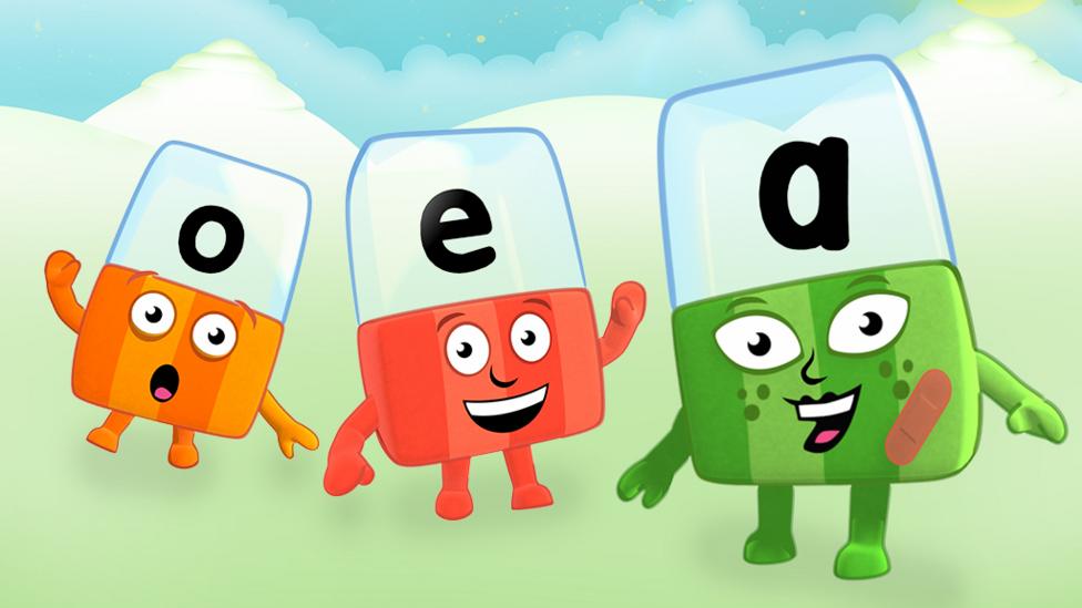 Alphablock's are having fun learning to spell.