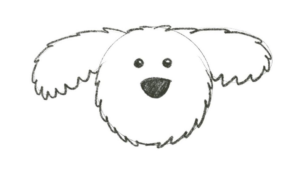 Step-by-step on how to draw Dodge from the CBeebies House.
