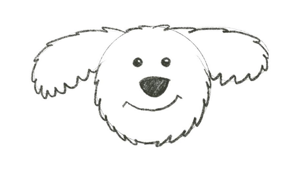 Step-by-step on how to draw Dodge from the CBeebies House.