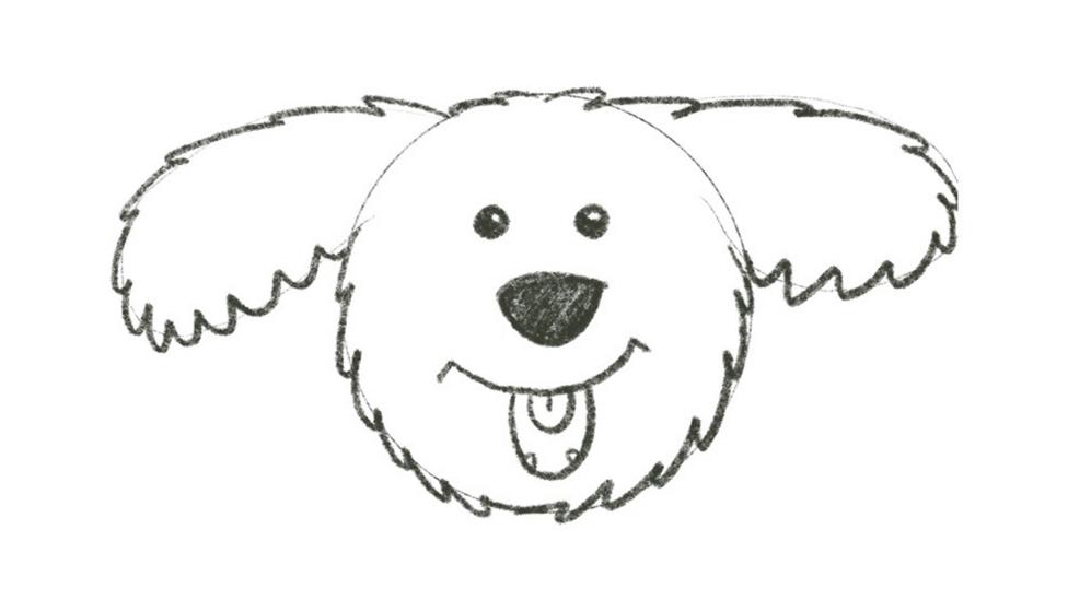 Step-by-step on how to draw Dodge from the CBeebies House.