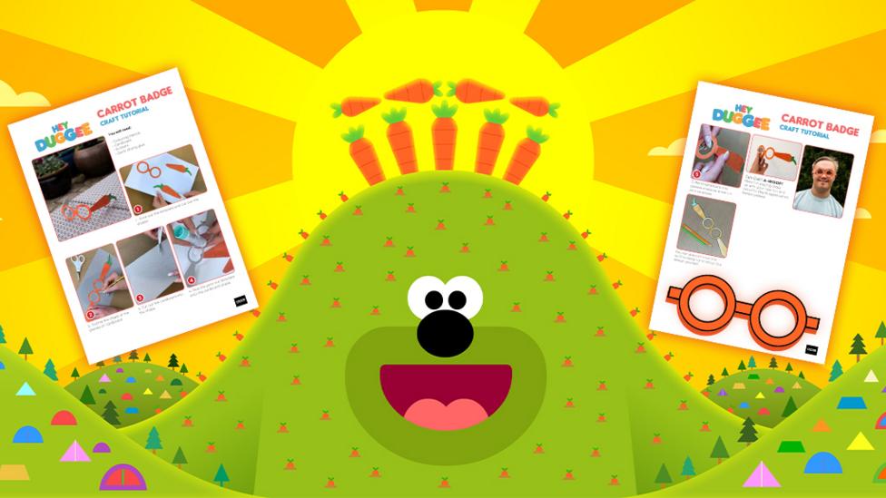 Hey Duggee carrot glasses promo