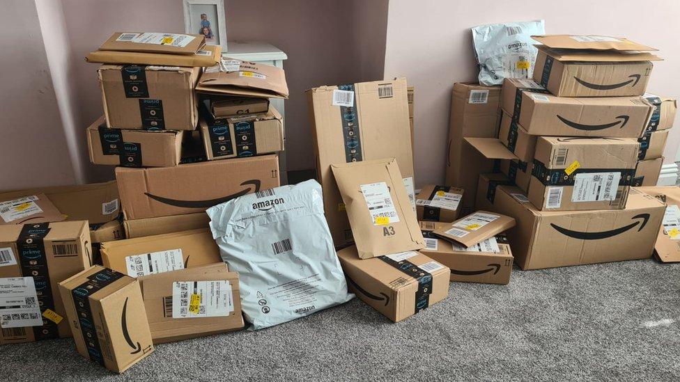 Amazon delivery boxes