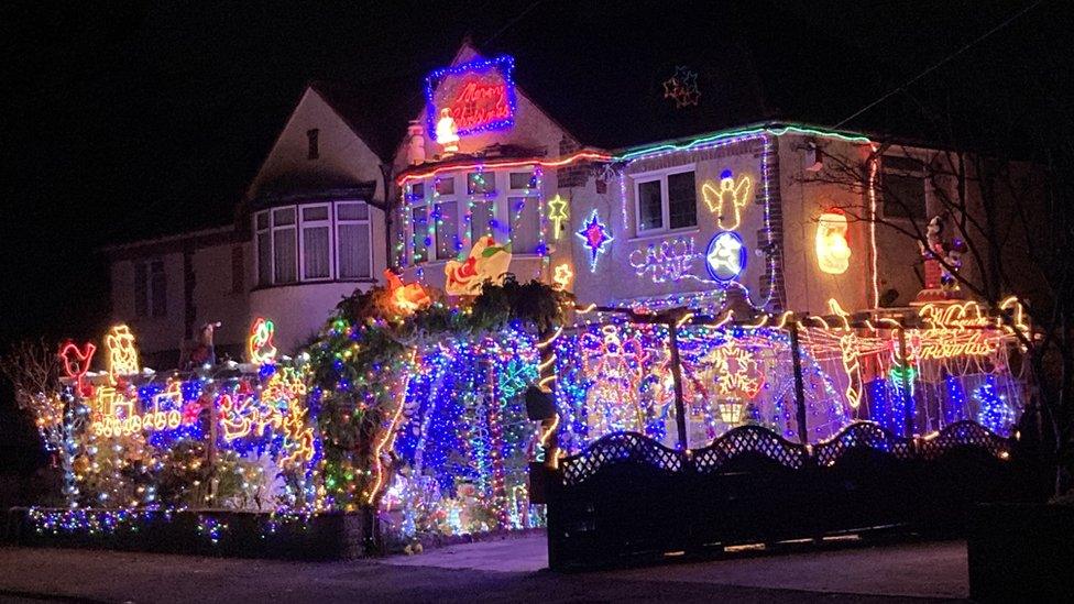 Mr Christmas's light display