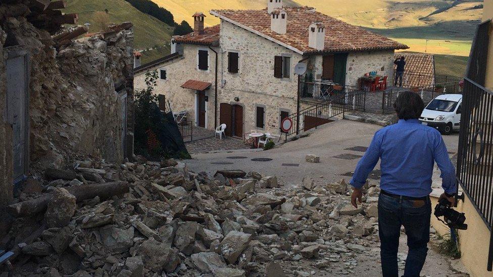 Earthquake damage in Norcia