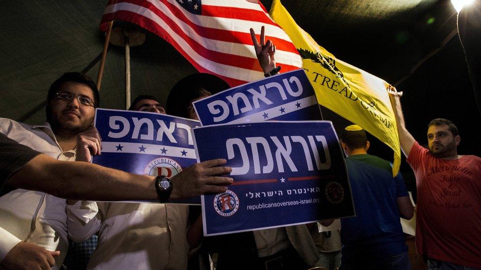 A rally for Donald Trump in Jerusalem