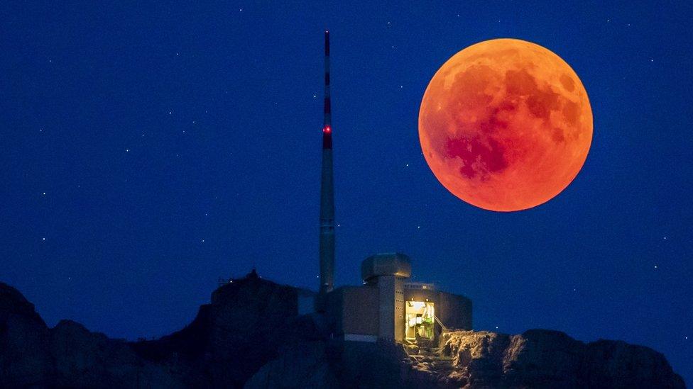 Blood Moon as seen in Switzerland in July 2018.