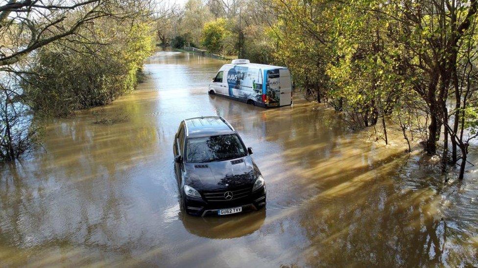 Car stuck in water