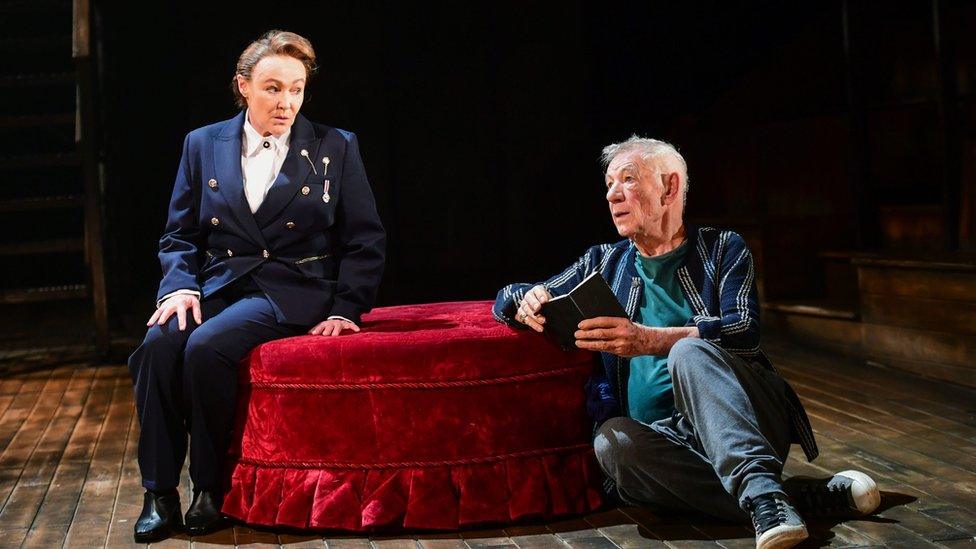 Actress Frances Barber stars alongside Sir Ian McKellen in Hamlet at the Theatre Royal Windsor