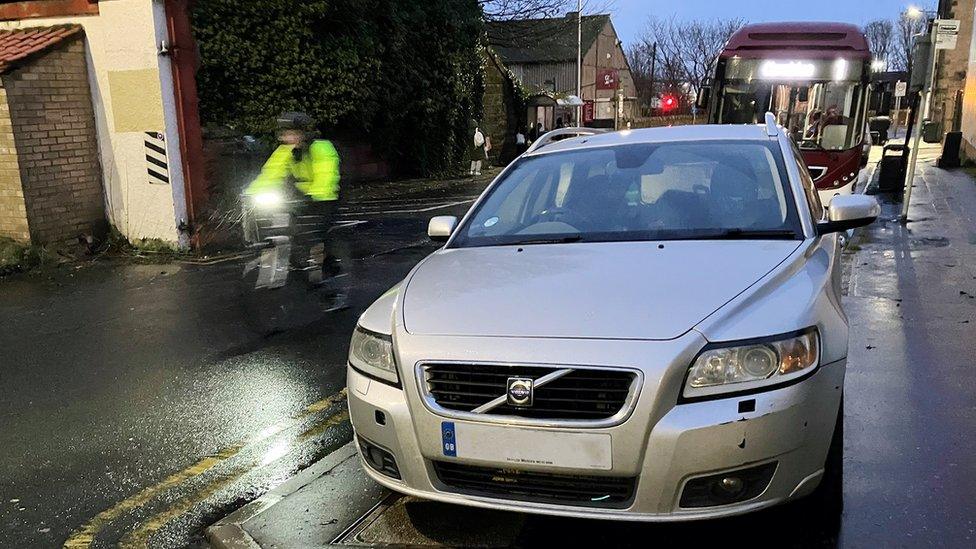 Car on pavement