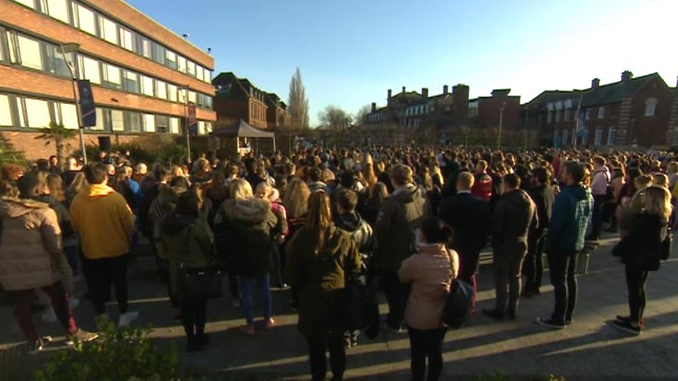 Student vigil at university