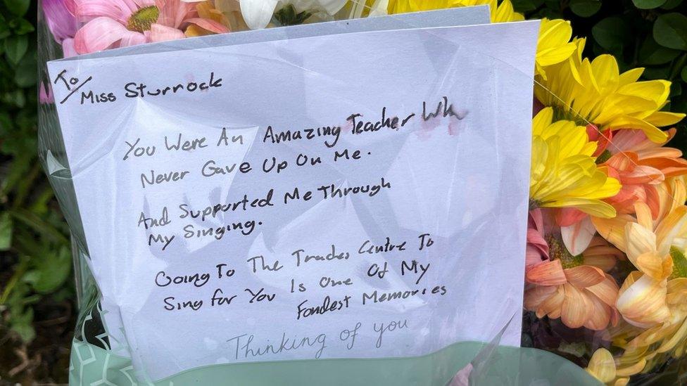 Floral tributes to Marelle Sturrock