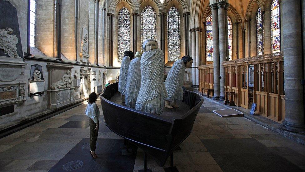 Salisbury Cathedral art in 2012