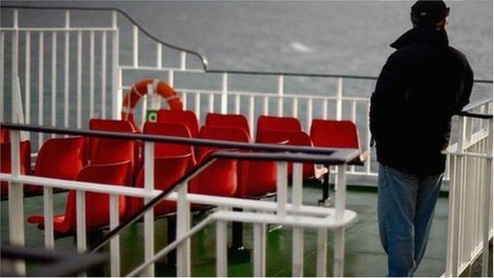 Passenger on ferry