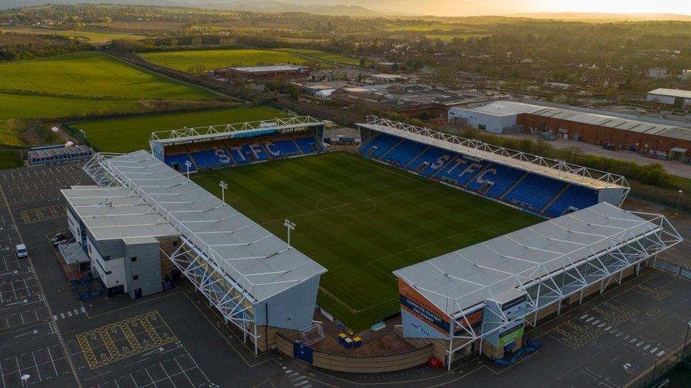 Shrewsbury Town stadium, the Montgomery Waters Meadow