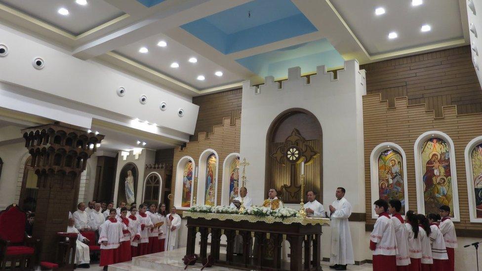 Mass being held at St Joseph's cathedral church in Erbil