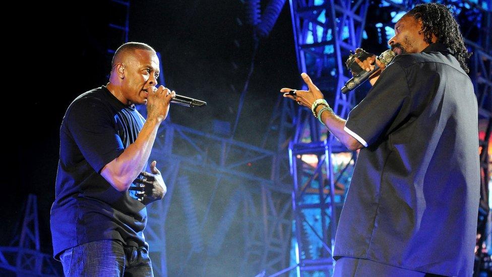 Dr Dre and Snoop Dogg in 2012