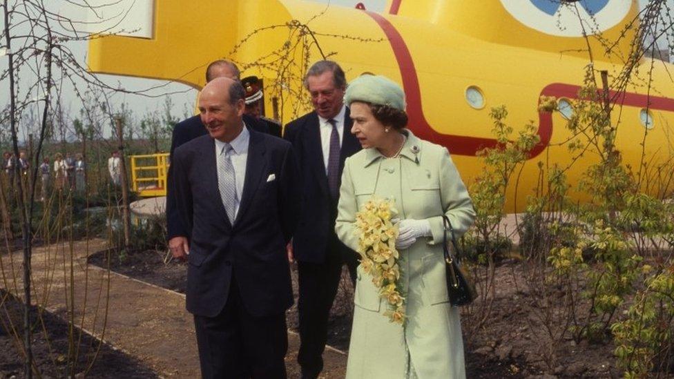 Queen Elizabeth II during her visit to the Liverpool Garden Festival.