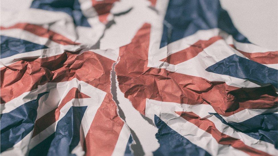 Union Flag crumpled