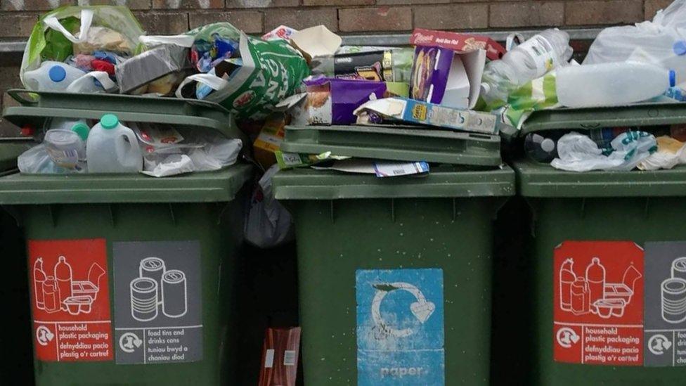 Bins on the Wildmill estate, Bridgend