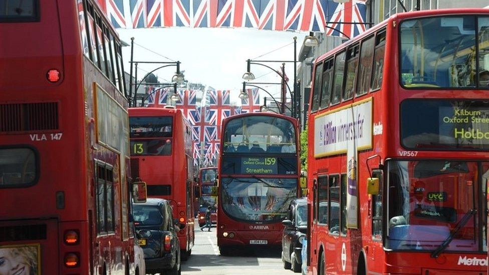 Buses on Oxford Street