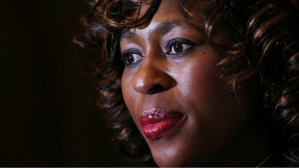 Makhosi Khoza gestures during an interview with Reuters in Johannesburg, South Africa, July 18,2017